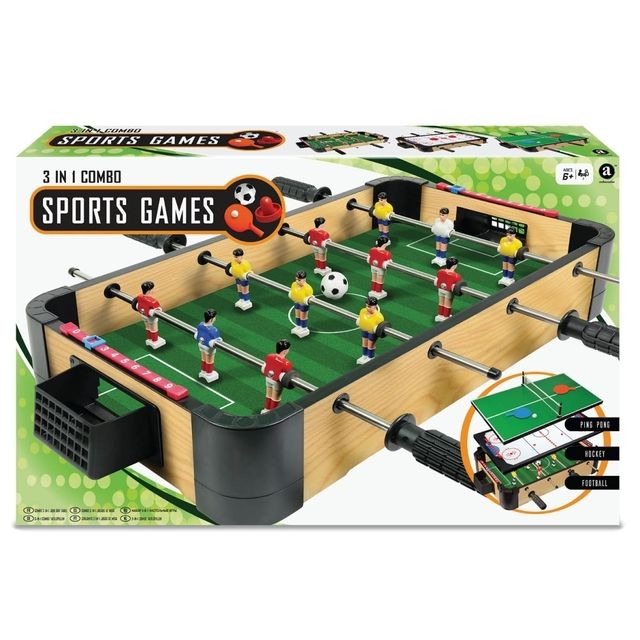 Žaidimų stalas 3 in 1 Tenisas, futbolos, ledo ritulys Combo games