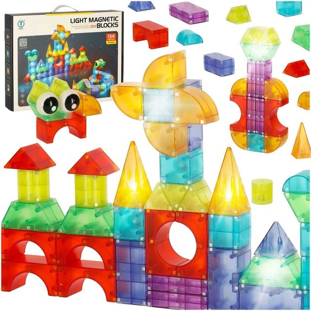 3D luminous magnetic constructor 134 pieces KX3628_2
