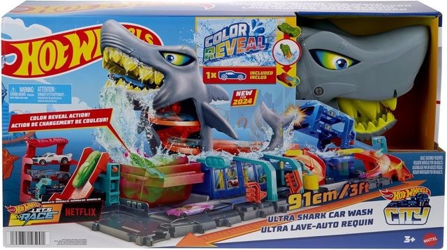 Automobilių trasa Mattel Hot Wheels City Ultra Shark Car Wash HTN82