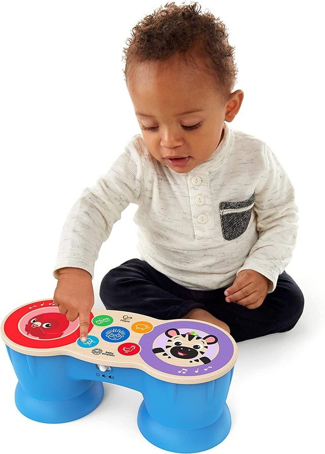 Baby Einstein, Hape, Upbeat Tunes Magic Touch Drum​, Wooden Musical Toy