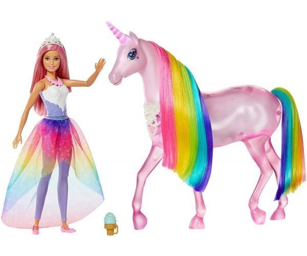 L l Barbie su vienaragiu Dreamtopia Magic Touch Unicorn Doll su defektu Toys for children Toy store Jonelis and Ko