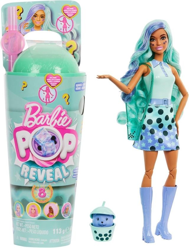 BARBIE POP Reveal green tea siurprizų rinkinys, burbulinės arbatos serija, HTJ21