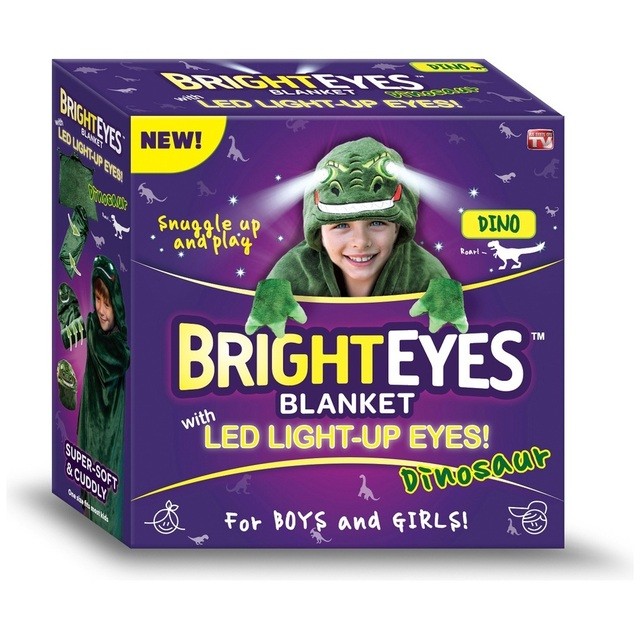 Bright Eyes Blanket with LED Light Up Eyes Dinosaur