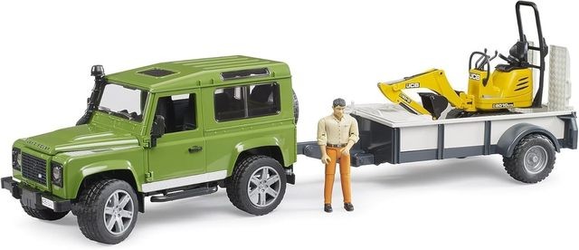 Bruder Land Rover su priekaba ir mini ekskavatoriumi 02593 (su defektu)