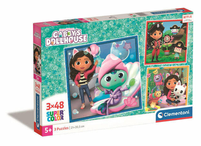 Dėlionė Gabbys Dollhouse puzzle 3x48pcs