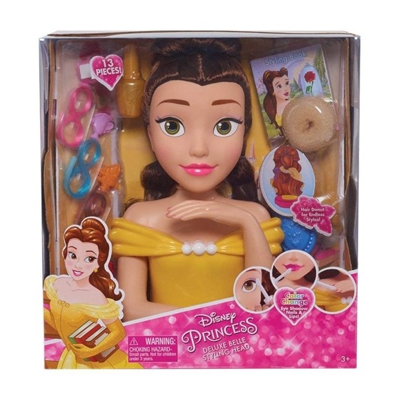 Galva šukuosenom darti Disney Princess Belle Deluxe Styling Head