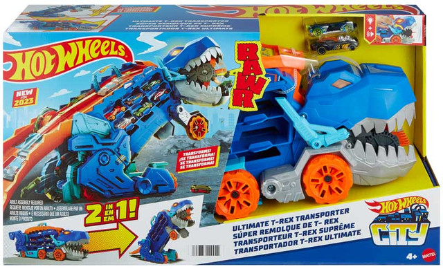 Hot Wheels Ultimate T-rex Transporter Set Transformer T-Rex HNG50