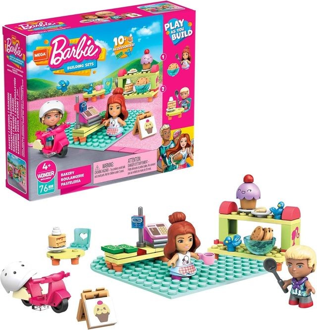 Constructor MEGA Barbie Bakery Building Set 76 parts