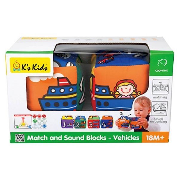Ks Kids Match Blocks transporto priemonės Prekės KA10756 minkšti kubeliai