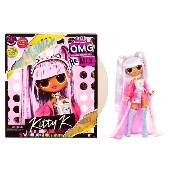 Lėlė L.O.L. Surprise! O.M.G. Remix Kitty K Fashion Doll