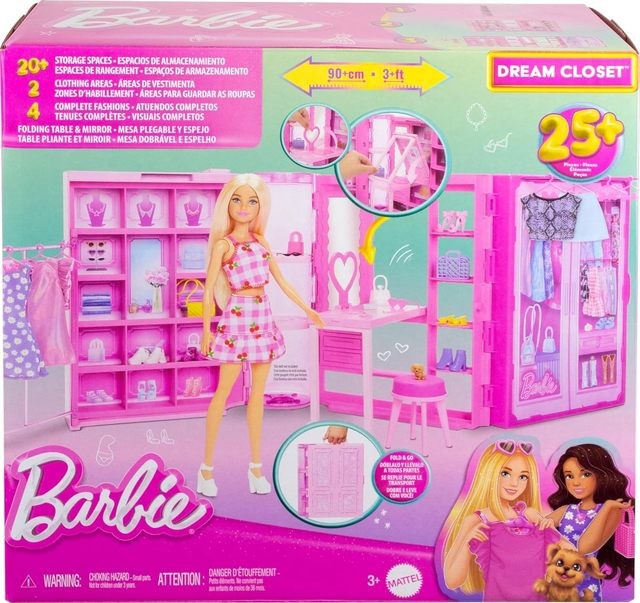 Lėlių drabužių spinta, su priedais Mattel Barbie Dream Closet HXD59