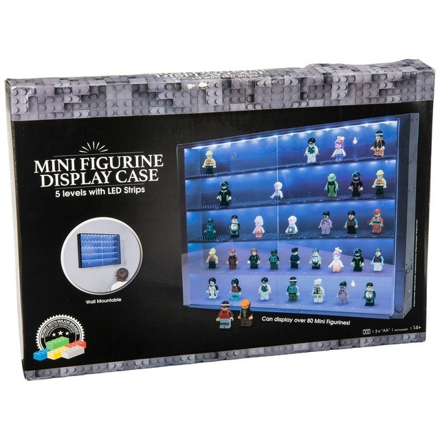 Lego figūrėlių dėžė su LED šviesa 5-Level Minifigurine Display Case with LED Lights