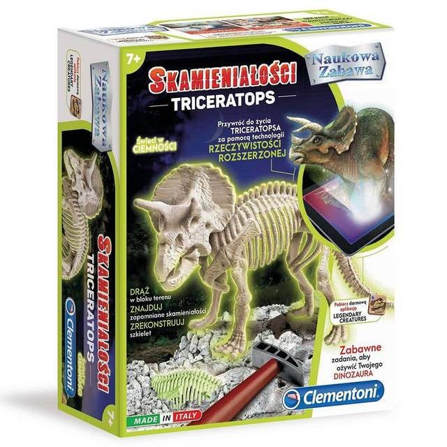 Mokslinis rinkinys Clementoni Triceratopso fosilijos fluorescencinis 60892