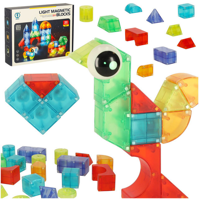 Švytintys magnetiniai blokai 34 vnt. KX3628