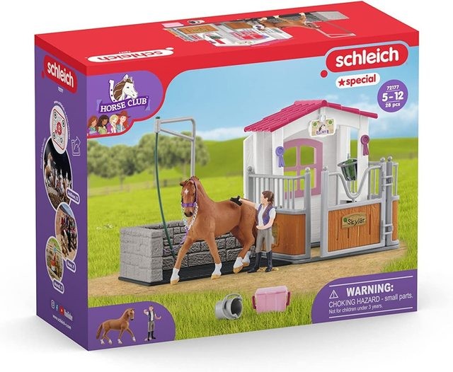 Schleich 72177 Horse Club Wash Station With Horse Stall