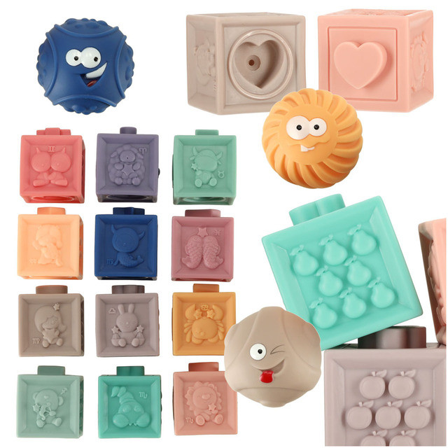 Sensory soft educational balls with 15 elements KX4393