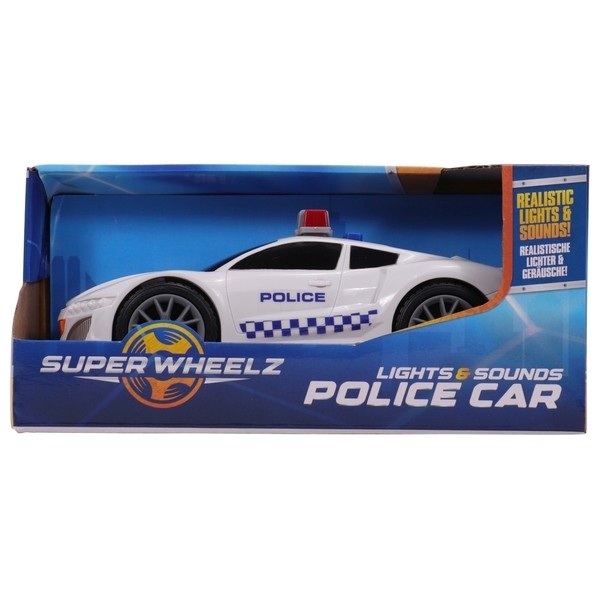 Super Wheelz Light & Sound Police Car	Small 19 CM