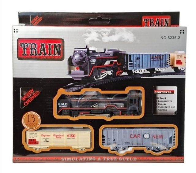 Swede train set with 2 carriages and tracks Train simulating a true style