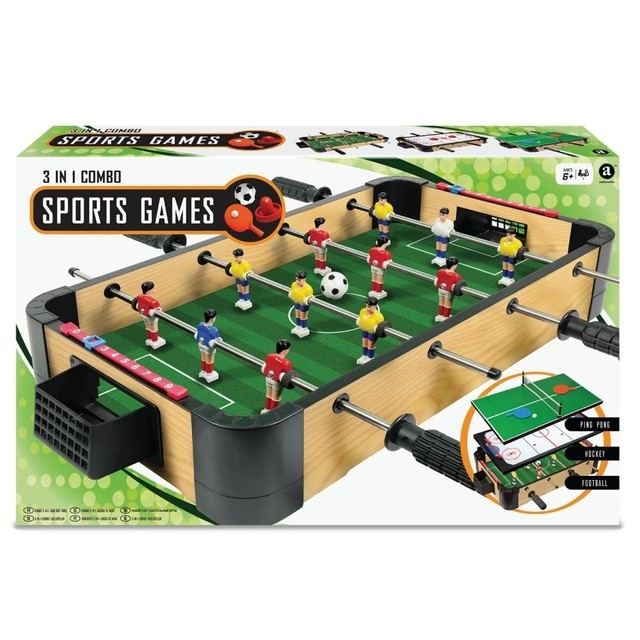 Žaidimų stalas 3 in 1 Tenisas, futbolos, ledo ritulys Combo games
