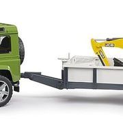 Bruder Land Rover su priekaba ir mini ekskavatoriumi 02593 (su defektu)