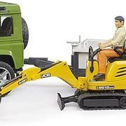 Bruder Land Rover su priekaba ir mini ekskavatoriumi 02593 (su defektu)
