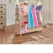 Dimples Wooden Dress-Up Rack with Light-Up Mirror