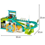 Interactive car track with steering wheel Obstacle course Dinosaurs KX3578