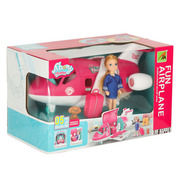 Doll airplane set with stewardess and accessories KX3040