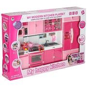 Doll's kitchen with furniture 4-modules dishwasher refrigerator KX6117