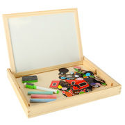 Wooden double-sided board with magnets and marker KX7546