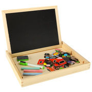 Wooden double-sided board with magnets and marker KX7546