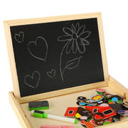 Wooden double-sided board with magnets and marker KX7546