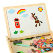 Wooden double-sided board with magnets and marker KX7546