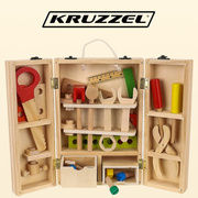 Wooden tool box with tools 22697