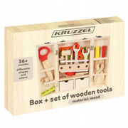 Wooden tool box with tools 22697