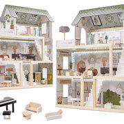 Wooden dollhouse with accessories LULILO BOHO 78cm KX5944