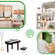 Wooden dollhouse with accessories LULILO BOHO 78cm KX5944