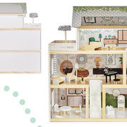 Wooden dollhouse with accessories LULILO BOHO 78cm KX5944