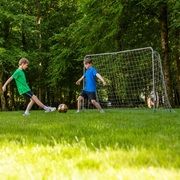 Metaliniai futbolo vartai su tinkleliu 2.4 m 8ft x 5ft