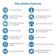 Mobili auklė VTech VM818HD Video Monitor, 5-inch 720p HD Display