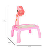 Projector table with drawing set yellow (KX4915) pink