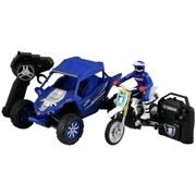 Hyper Toy R/C Yamaha Combo YXZ 1000R Buggy YZ 450F Cycle, Blue/White