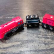 Squirrel play locomotive with wagons old times