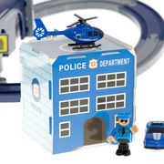 Trasa su traukiniu ir kitais priedais 92 elementai Police Train (KX5991)