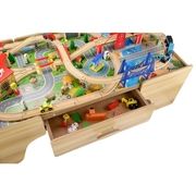 Traukinių stalas Squirrel Play 100 Pcs Wooden Train Set