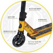 Triukinis paspirtukas Madd gear carve elite stunt scooter gold/black