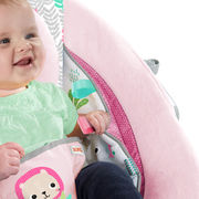 Vibro gultukas Bright Starts Jungle Vines Comfy Baby Bouncer with Vibrating Infant Seat, Toy Bar & Taggies