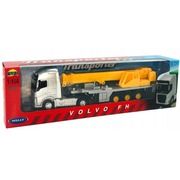 Welly Volvo FH geltonas TIR sunkvežimis su kranu, 1:64