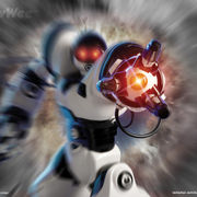 Radijo bangomis valdomas robotas Robosapien baltas