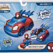 Žmogus voras su motociklu ir mašinėle Marvels Spidey and his Amazing Friends Web Strike Vehicle